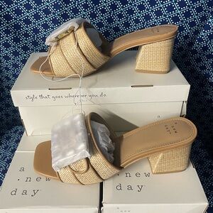A New Day 3pairs of Women's Tan Heeled Sandals NWT